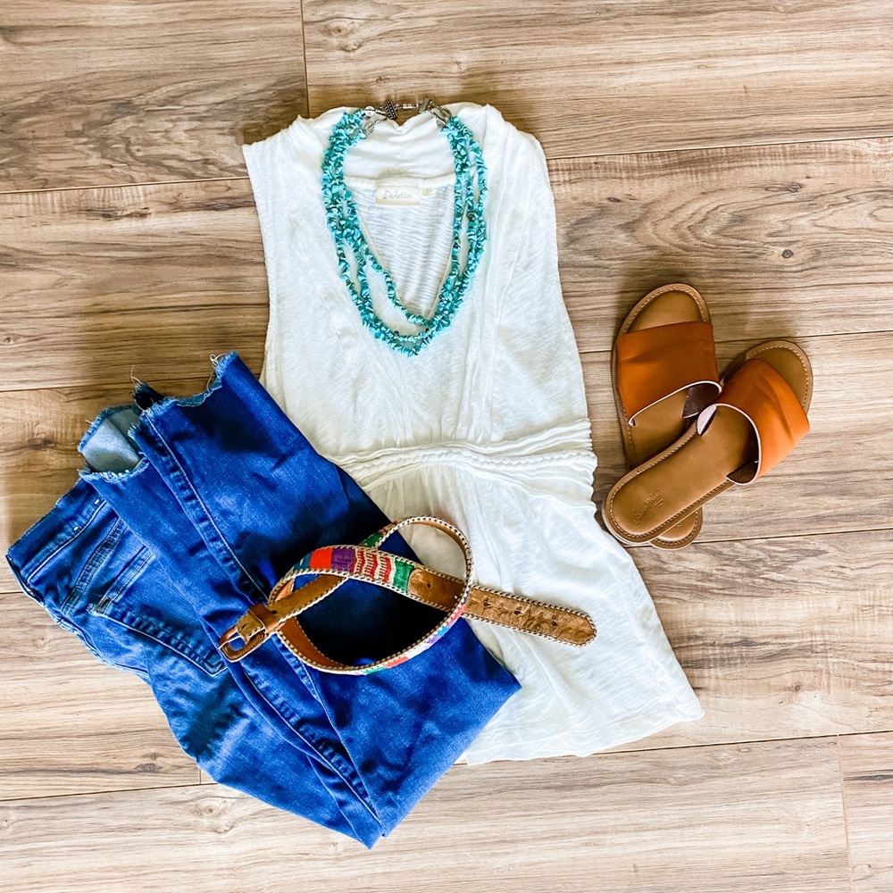 Anthropology white tank top